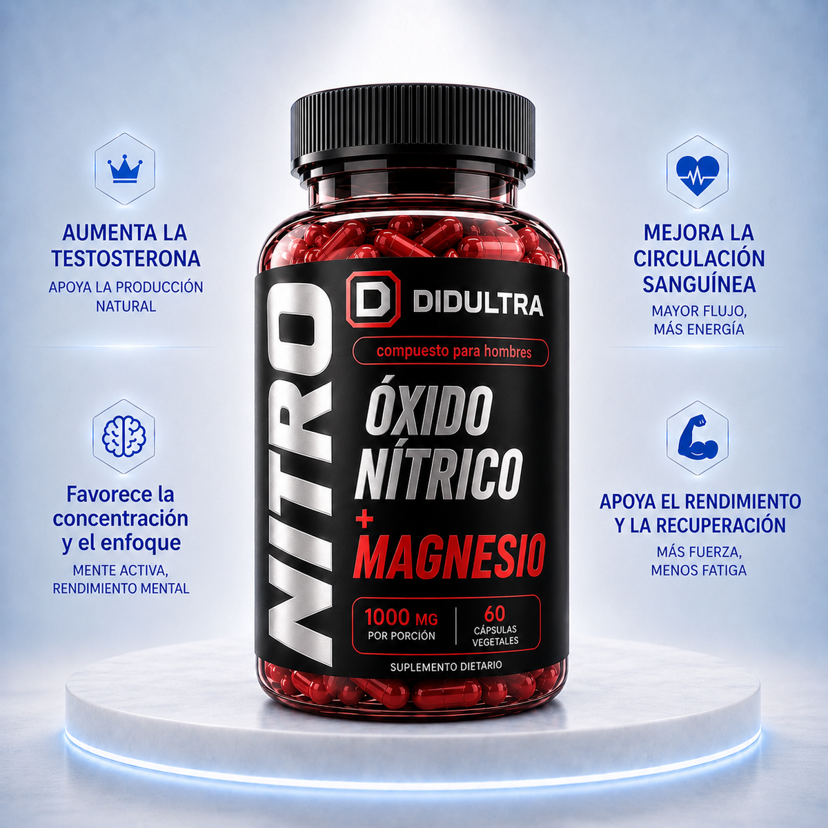 Óxido Nítrico + Magnesio para hombres